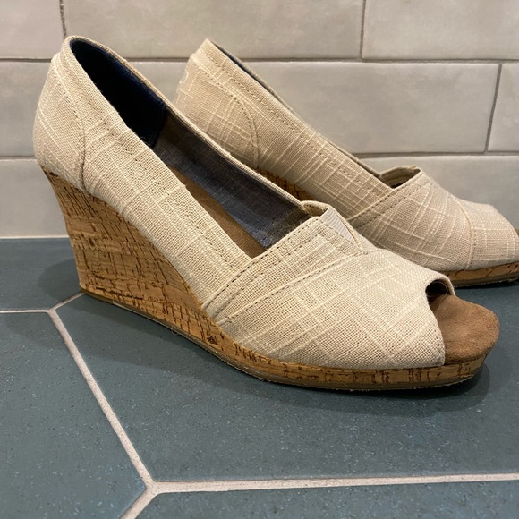 Toms Classic Espadrille Wedge Sandal - size 8.5 - Picture 2 of 7